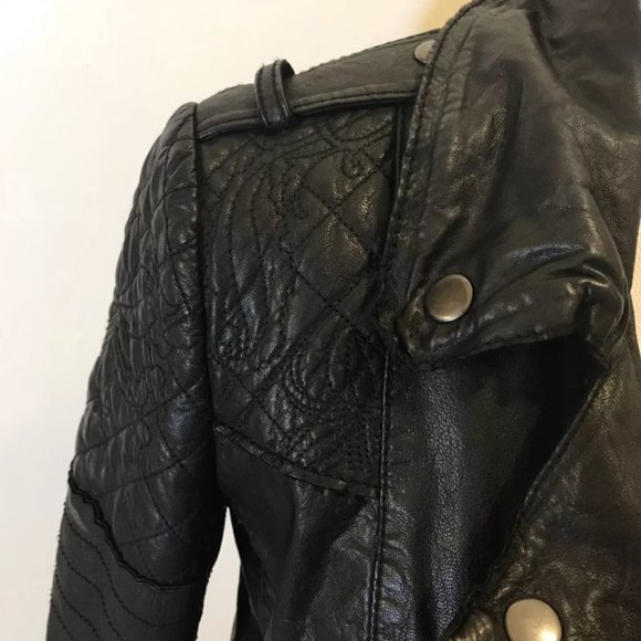 Muubaa Minsk Leather Quilted Biker Jacket 2 - Picture 7 of 13